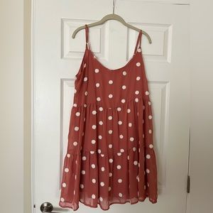 ALTAR’D STATE pink polka dot tiered dress